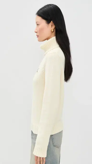 Sporty & Rich Horse Knitted Turtleneck Ecru | Thumbnail 4