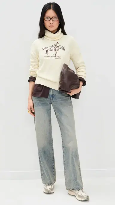 Sporty & Rich Horse Knitted Turtleneck Ecru | Thumbnail 5