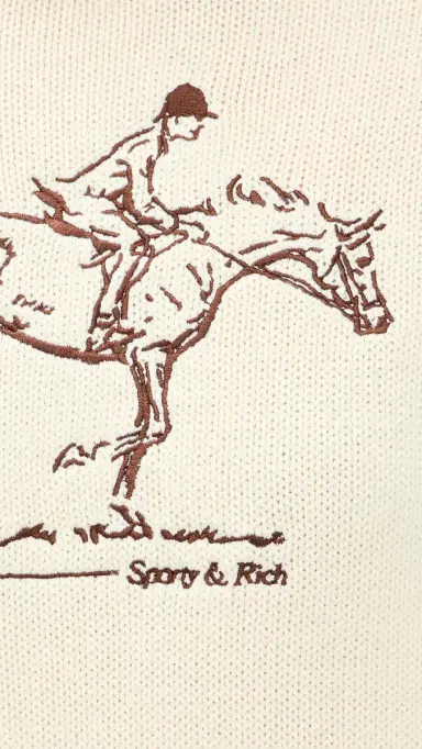 Sporty & Rich Horse Knitted Turtleneck Ecru | Thumbnail 6