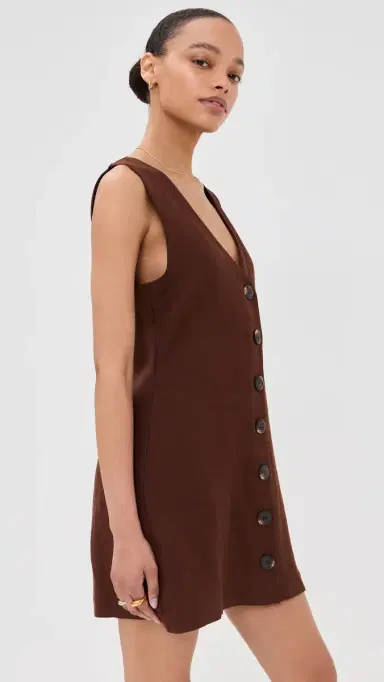 LE BOP Charlotte Vest Dress Chocolate S | Thumbnail 4