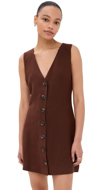 LE BOP Charlotte Vest Dress Chocolate S | Thumbnail 1