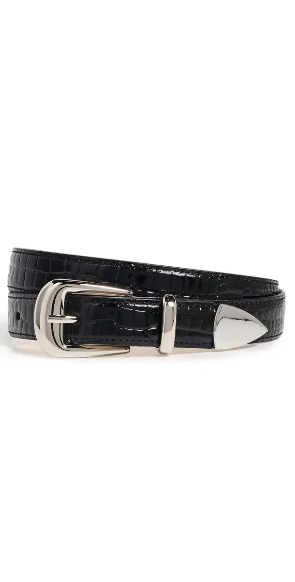 No.16 Leather Belt Patent Black