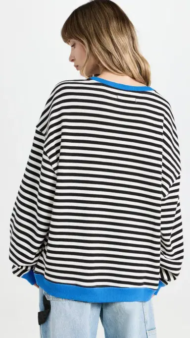Free People Classic Striped Crew Black Combo | Thumbnail 3 Free People Classic Striped Crew Black Combo | Thumbnail 3