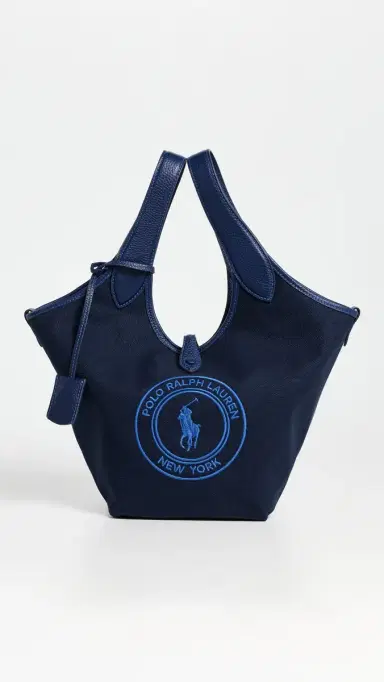 Polo Ralph Lauren Polo Canvas Medium Tote Newport Navy One Size | Thumbnail 2