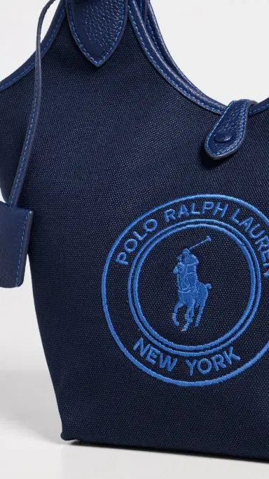 Polo Ralph Lauren Polo Canvas Medium Tote Newport Navy One Size | Thumbnail 5
