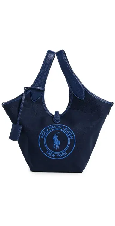 Polo Ralph Lauren Polo Canvas Medium Tote Newport Navy One Size | Thumbnail 1