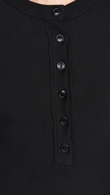 Citizens of Humanity Varra Henley Tee Black M | Thumbnail 6