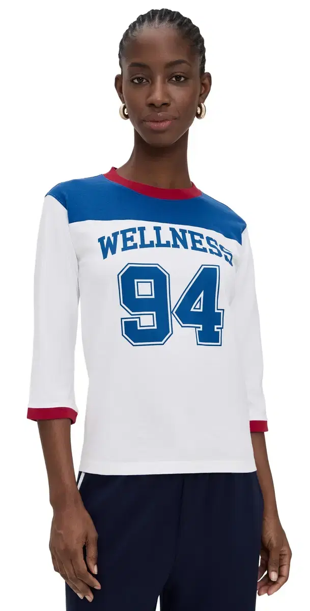 Wellness 94 Long Football Tee White/Ruby/Team Blue