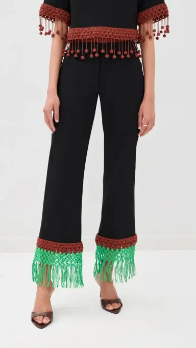Rosie Assoulin Macrame Pizzants Pants Black | Thumbnail 2 Rosie Assoulin Macrame Pizzants Pants Black | Thumbnail 2
