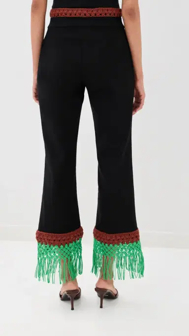 Rosie Assoulin Macrame Pizzants Pants Black | Thumbnail 3 Rosie Assoulin Macrame Pizzants Pants Black | Thumbnail 3