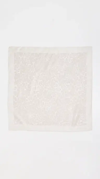 ANINE BING York Silk Scarf Washed White Leopard One Size | Thumbnail 2