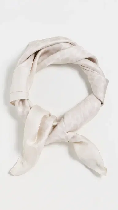 ANINE BING York Silk Scarf Washed White Leopard One Size | Thumbnail 4