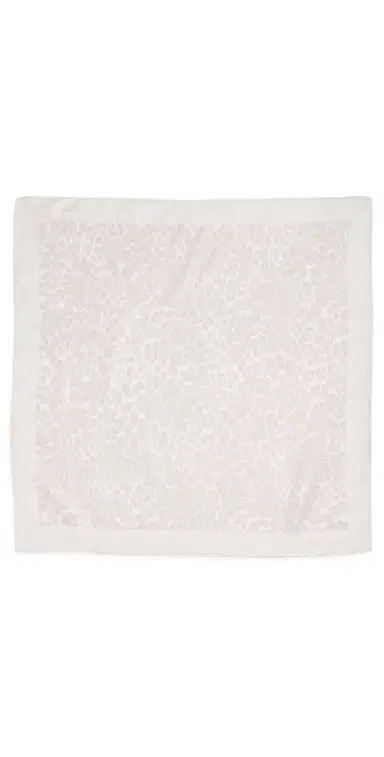 ANINE BING York Silk Scarf Washed White Leopard One Size | Thumbnail 1