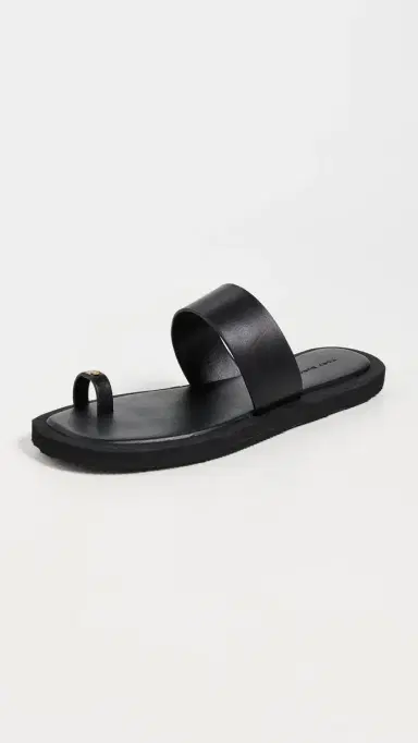 Tory Burch Toe Ring Flip Flops Perfect Black / Perfect Black 7 | Thumbnail 2