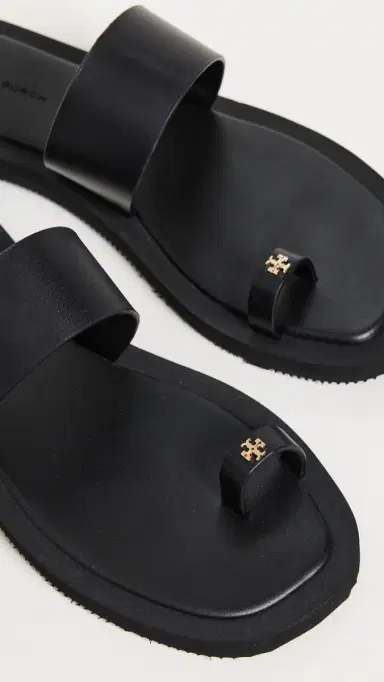 Tory Burch Toe Ring Flip Flops Perfect Black / Perfect Black 7 | Thumbnail 6
