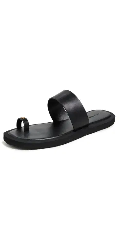 Tory Burch Toe Ring Flip Flops Perfect Black / Perfect Black 7 | Thumbnail 1
