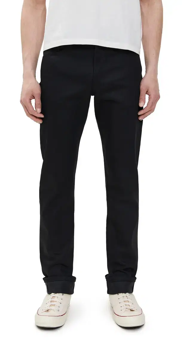 Naked & Famous Denim Weird Guy Black Cobra Stretch Selvedge Jeans Black