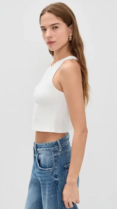 Ripley Rader Ponte Knit Tank Top Off White M | Thumbnail 4