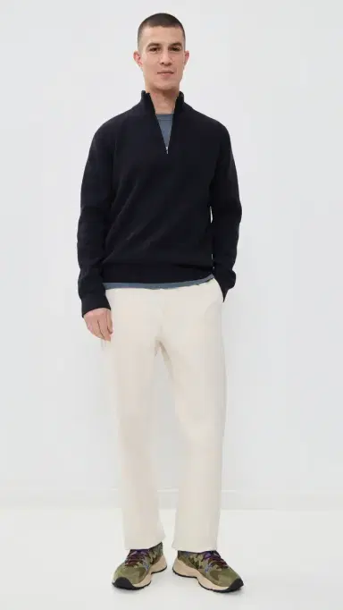 NN07 Danny Half Zip Sweater Navy Blue | Thumbnail 5