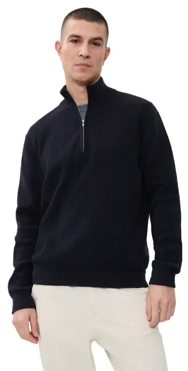 NN07 Danny Half Zip Sweater Navy Blue | Thumbnail 1