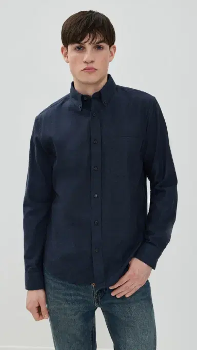 Billy Reid Tuscumbia Classic Shirt Navy | Thumbnail 2