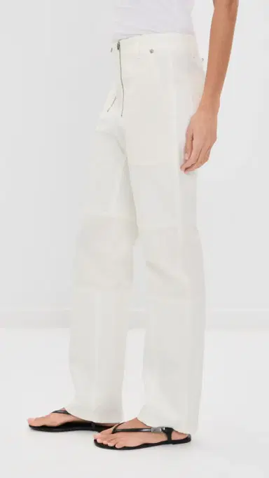 Tibi Patchwork Twill Cargo Fischer Jeans White 27 | Thumbnail 4