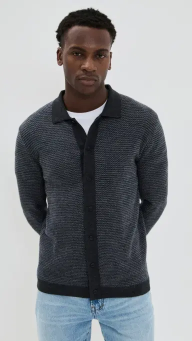 Taylor Stitch The Nichols Birdseye Polo Navy Birdseye 40 | Thumbnail 2