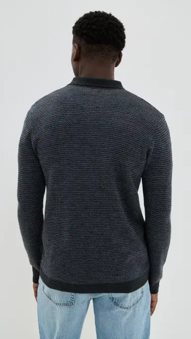 Taylor Stitch The Nichols Birdseye Polo Navy Birdseye 40 | Thumbnail 3