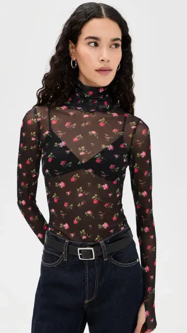 AFRM Zadie Top New Rose Ditsy | Thumbnail 2