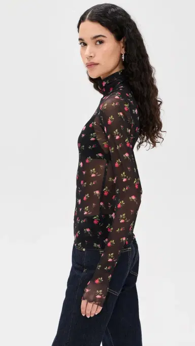 AFRM Zadie Top New Rose Ditsy | Thumbnail 4