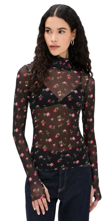 AFRM Zadie Top New Rose Ditsy | Thumbnail 1