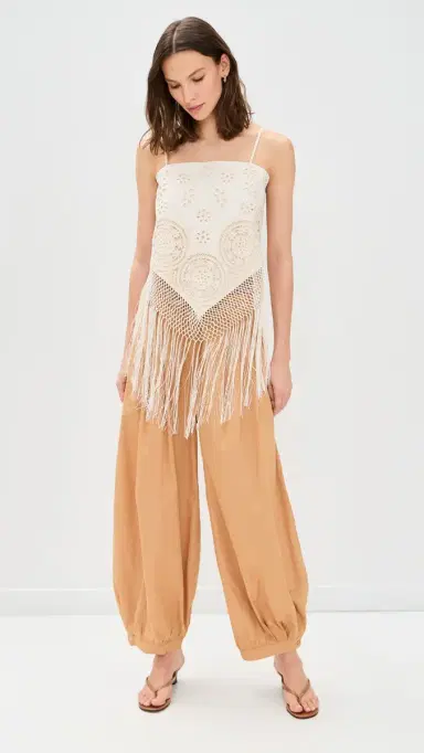 Dress To Tie Front Balloon Pants Summer Beige 6 | Thumbnail 5 Dress To Tie Front Balloon Pants Summer Beige 6 | Thumbnail 5