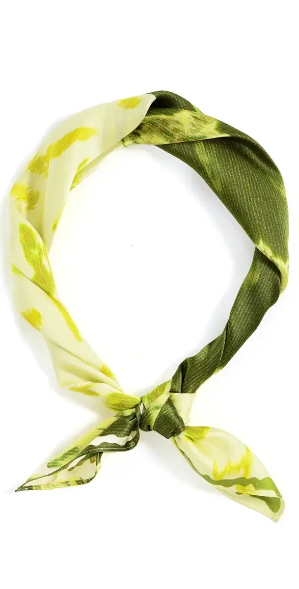 Kit Silk Bandana Scarf Lime One Size