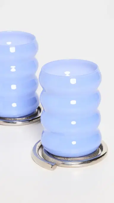 Sophie Lou Jacobsen Opaque Ripple Cups Set of Two Cornflower One Size | Thumbnail 3