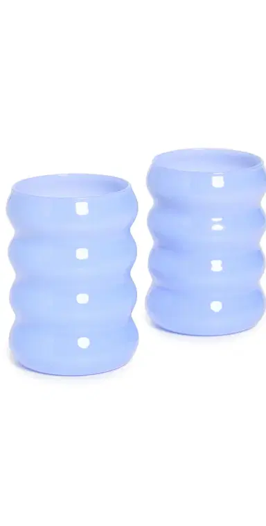 Sophie Lou Jacobsen Opaque Ripple Cups Set of Two Cornflower One Size | Thumbnail 1