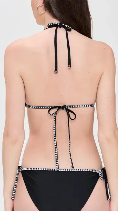 Lemlem Lena Triangle Bikini Top Black | Thumbnail 3 Lemlem Lena Triangle Bikini Top Black | Thumbnail 3