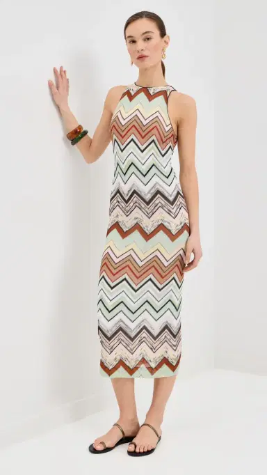 Missoni Midi Dress Multi Green/Camel/White/Pink 36 | Thumbnail 2