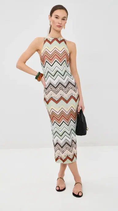 Missoni Midi Dress Multi Green/Camel/White/Pink 36 | Thumbnail 6
