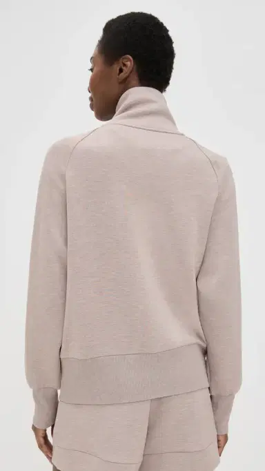 Varley Roxbury Zip Through Sweatshirt Taupe Marl M | Thumbnail 3