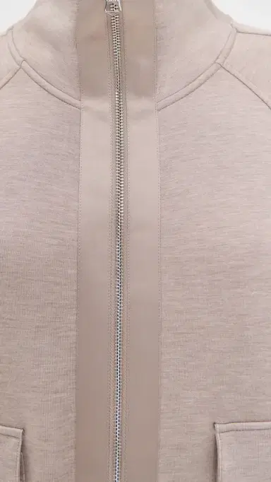 Varley Roxbury Zip Through Sweatshirt Taupe Marl M | Thumbnail 6
