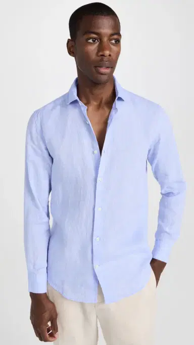 Frescobol Carioca Antonio Linen Shirt Baby Blue | Thumbnail 2 Frescobol Carioca Antonio Linen Shirt Baby Blue | Thumbnail 2