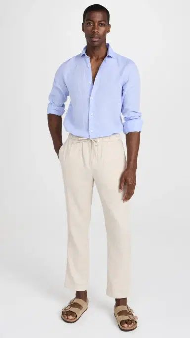 Frescobol Carioca Antonio Linen Shirt Baby Blue | Thumbnail 5 Frescobol Carioca Antonio Linen Shirt Baby Blue | Thumbnail 5