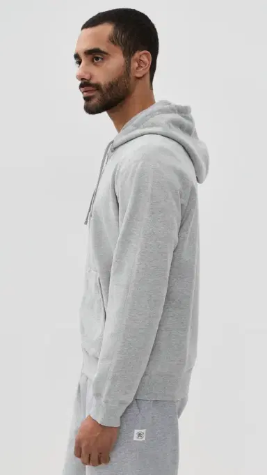 REIGNING CHAMP Mid-Weight Terry Standard Zip Hoodie Hgrey M | Thumbnail 4