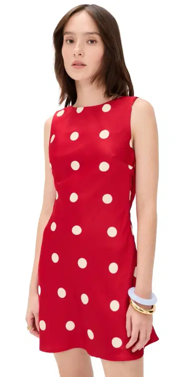 Bailey Rose Polka Dot Mini Dress Cherry | Thumbnail 1