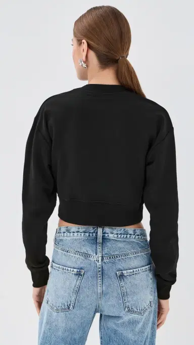Balmain Vintage Print Crew Neck Sweatshirt Noir/Blanc | Thumbnail 3