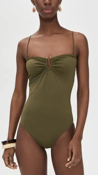 Nili Lotan One Piece Bathing Suit Olive Green | Thumbnail 2