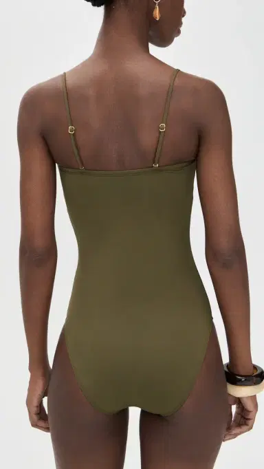 Nili Lotan One Piece Bathing Suit Olive Green | Thumbnail 3