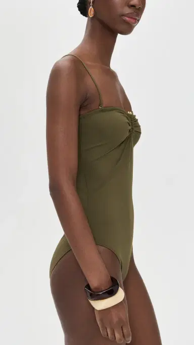 Nili Lotan One Piece Bathing Suit Olive Green | Thumbnail 4