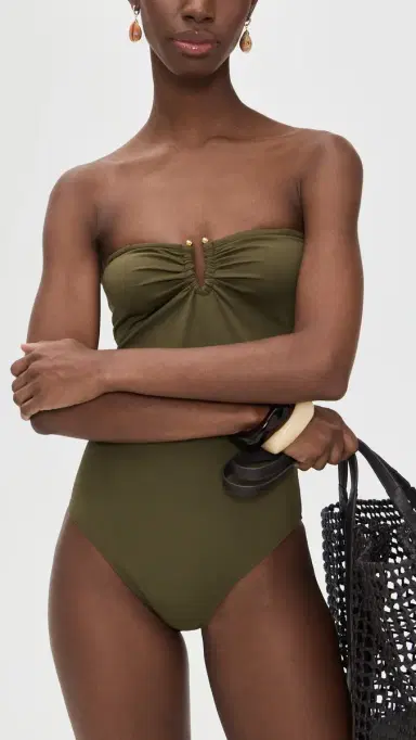 Nili Lotan One Piece Bathing Suit Olive Green | Thumbnail 5