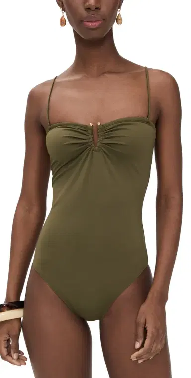 Nili Lotan One Piece Bathing Suit Olive Green | Thumbnail 1